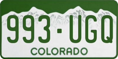 CO license plate 993UGQ