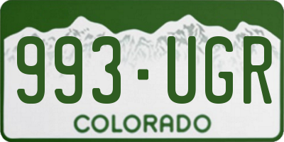 CO license plate 993UGR