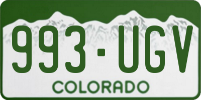 CO license plate 993UGV