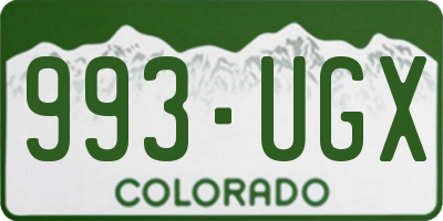 CO license plate 993UGX