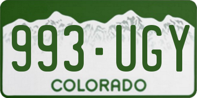 CO license plate 993UGY