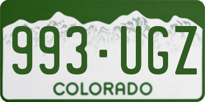 CO license plate 993UGZ