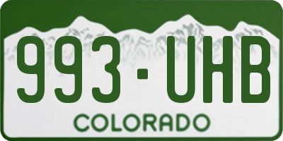 CO license plate 993UHB