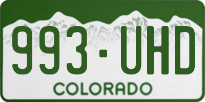 CO license plate 993UHD