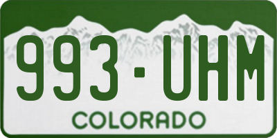 CO license plate 993UHM