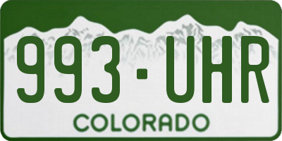 CO license plate 993UHR