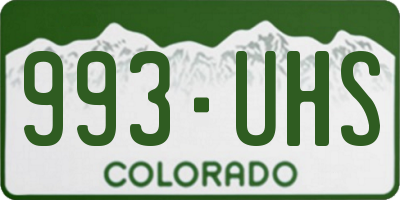 CO license plate 993UHS