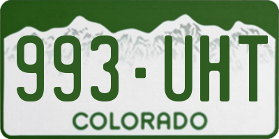 CO license plate 993UHT