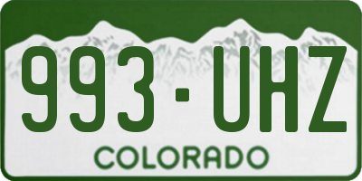 CO license plate 993UHZ