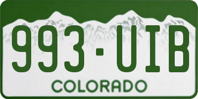 CO license plate 993UIB