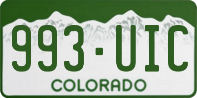 CO license plate 993UIC
