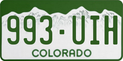 CO license plate 993UIH