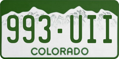 CO license plate 993UII