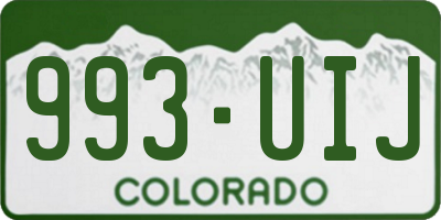 CO license plate 993UIJ