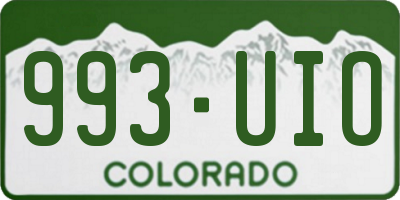 CO license plate 993UIO