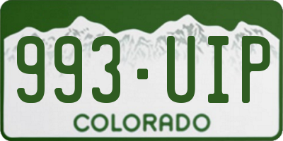 CO license plate 993UIP