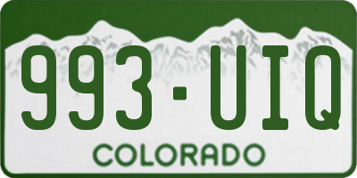 CO license plate 993UIQ