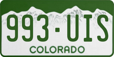 CO license plate 993UIS