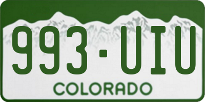 CO license plate 993UIU