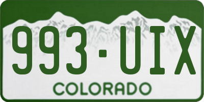 CO license plate 993UIX
