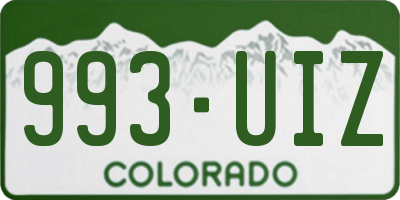CO license plate 993UIZ