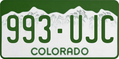 CO license plate 993UJC