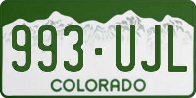 CO license plate 993UJL