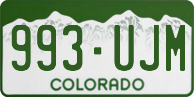 CO license plate 993UJM