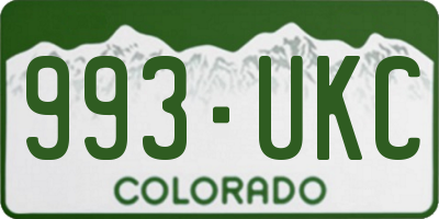 CO license plate 993UKC