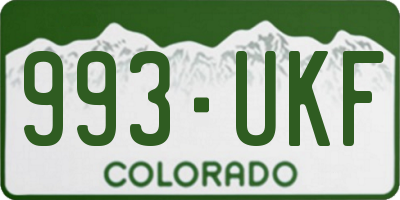 CO license plate 993UKF