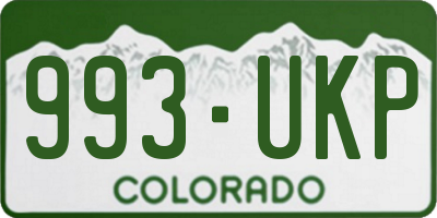 CO license plate 993UKP