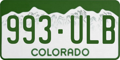 CO license plate 993ULB
