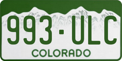 CO license plate 993ULC