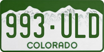 CO license plate 993ULD