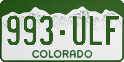 CO license plate 993ULF