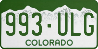 CO license plate 993ULG