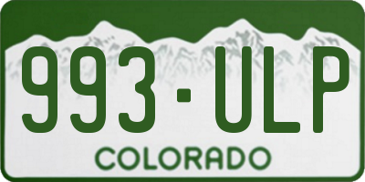 CO license plate 993ULP