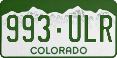 CO license plate 993ULR