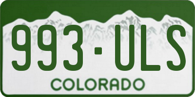 CO license plate 993ULS