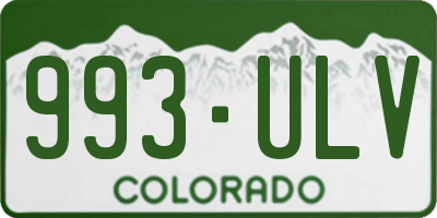 CO license plate 993ULV