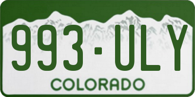 CO license plate 993ULY