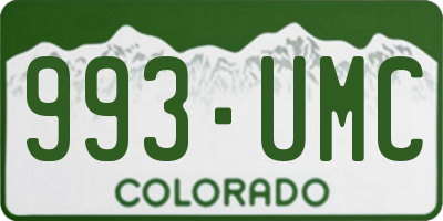 CO license plate 993UMC