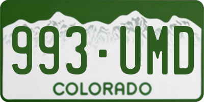 CO license plate 993UMD