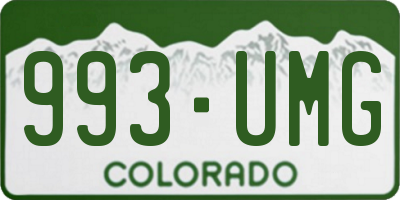 CO license plate 993UMG