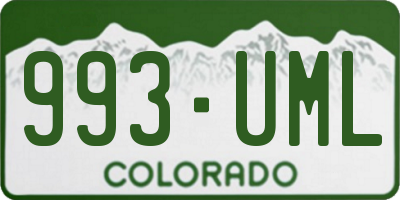 CO license plate 993UML
