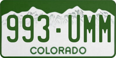 CO license plate 993UMM