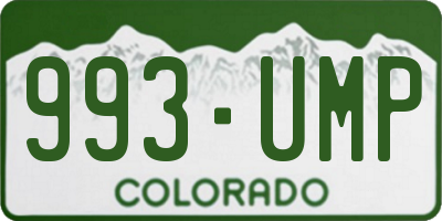 CO license plate 993UMP