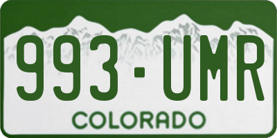 CO license plate 993UMR