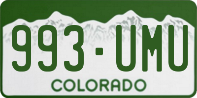 CO license plate 993UMU