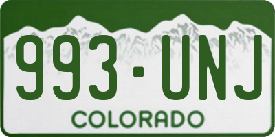 CO license plate 993UNJ